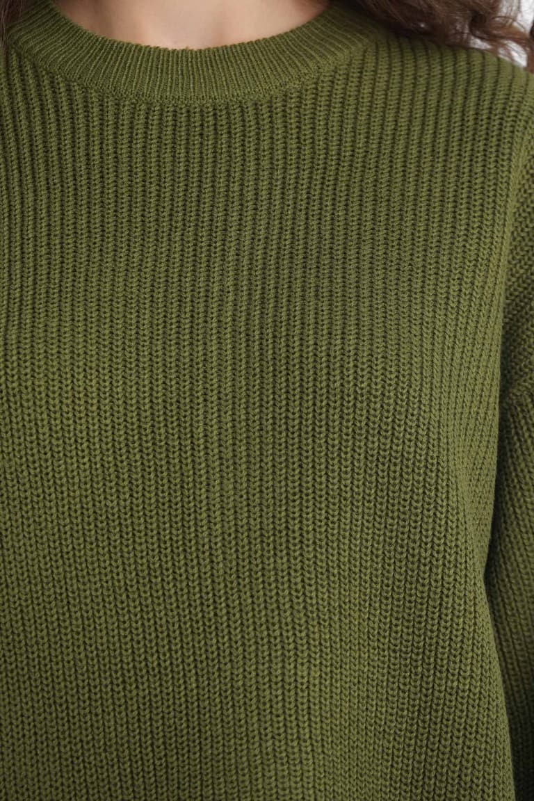 Regular Fit Crew Neck Selanik Fabric Basic Plain Knitwear Sweater