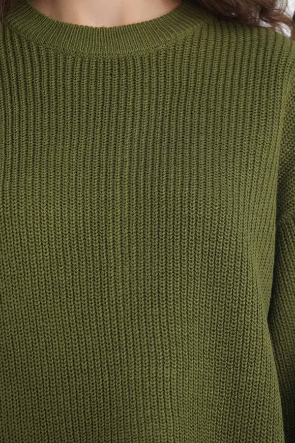 Regular Fit Crew Neck Selanik Fabric Basic Plain Knitwear Sweater