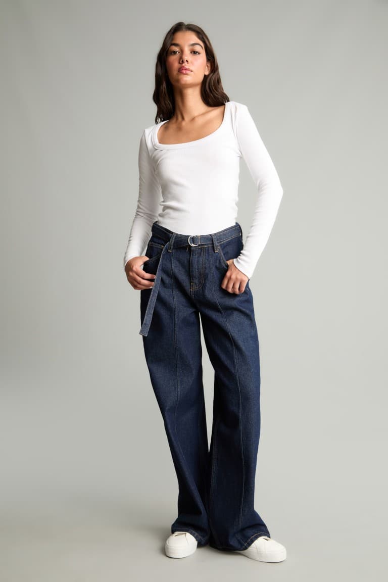 High Waist 90s Wide Leg Jeans