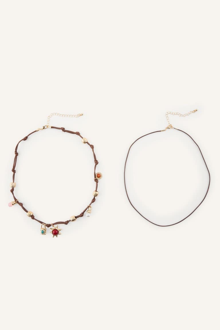 Women 2 Rope Necklace Set
