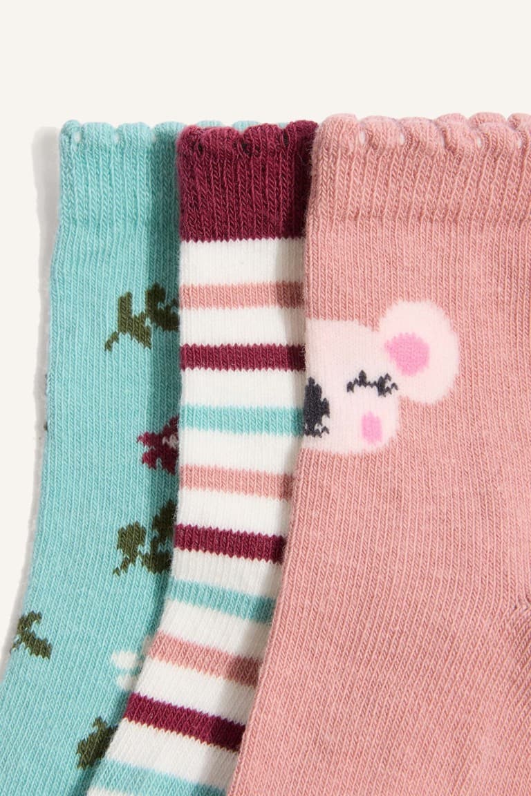 3 Pack Cotton Long Socks Baby Girl