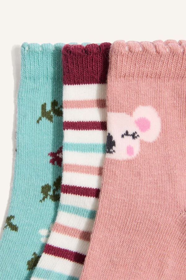 3 Pack Cotton Long Socks Baby Girl