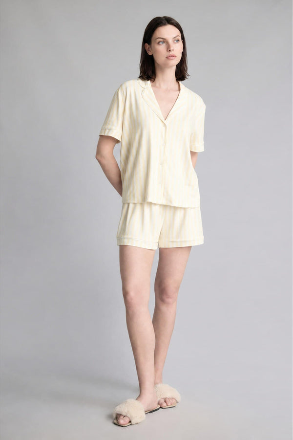 Ultra Soft Regular Fit Short Sleeve 2-Pack Softshell Light Yellow Pajama Set
