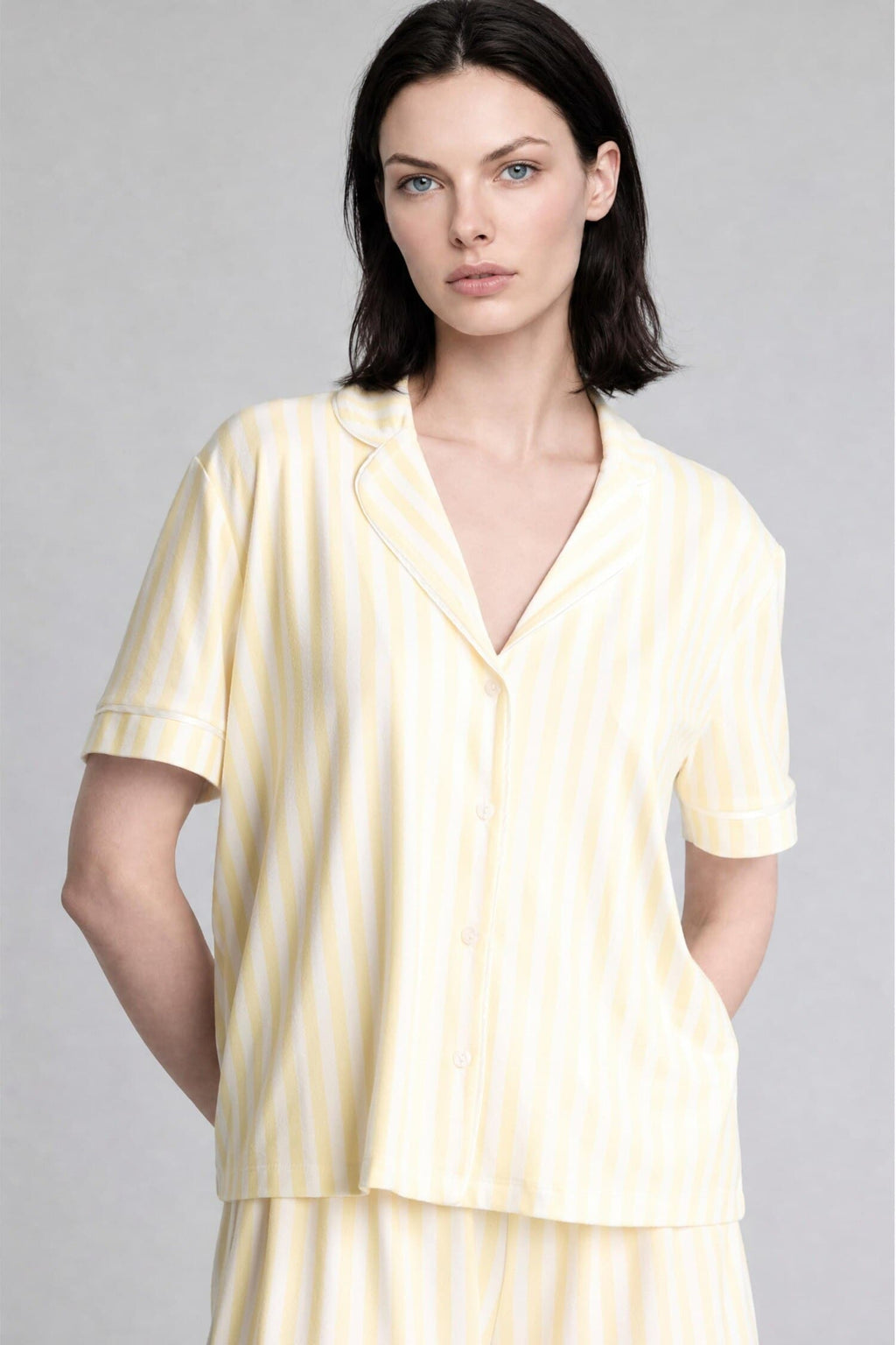 Ultra Soft Regular Fit Short Sleeve 2-Pack Softshell Light Yellow Pajama Set