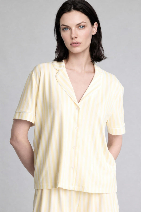 Ultra Soft Regular Fit Short Sleeve 2-Pack Softshell Light Yellow Pajama Set