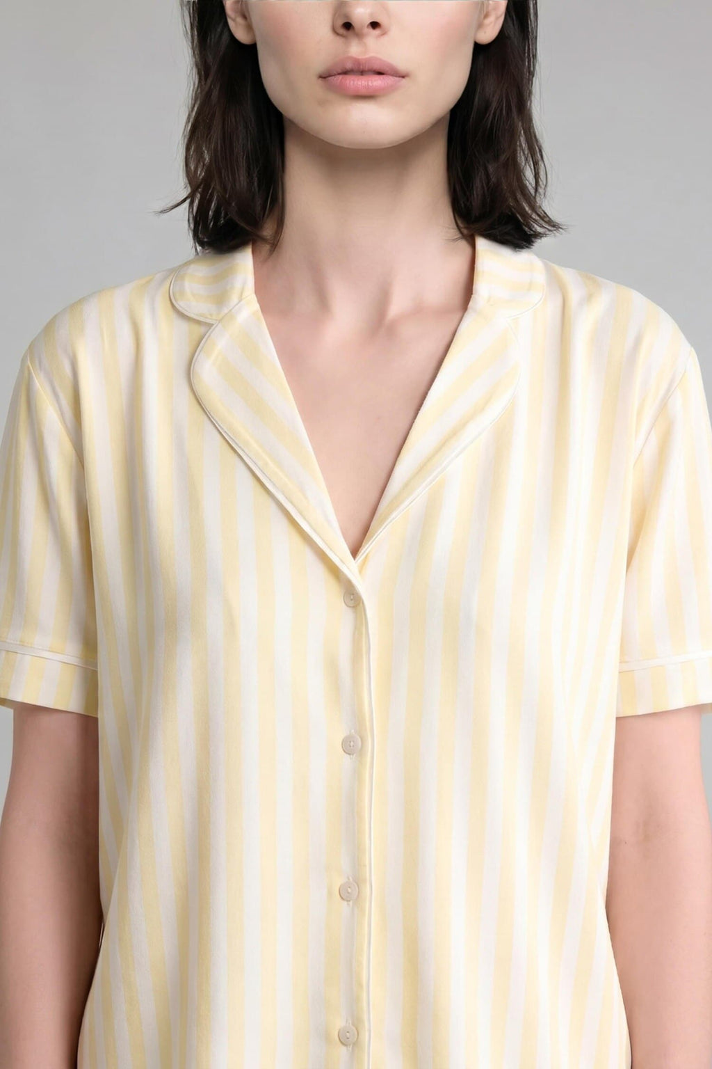 Ultra Soft Regular Fit Short Sleeve 2-Pack Softshell Light Yellow Pajama Set