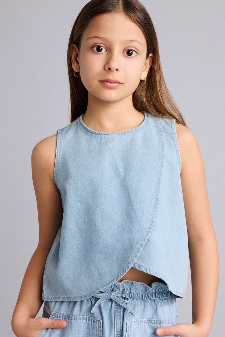 100% Cotton Double Breasted Blouse Girls