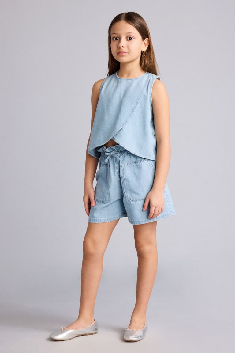 100% Cotton Double Breasted Blouse Girls