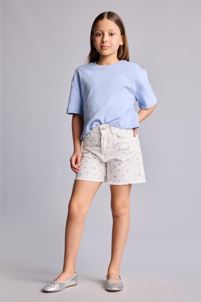 100% Cotton Crew Neck Short Sleeve T-Shirt Girls