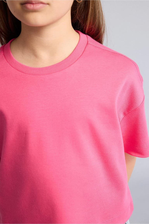 100% Cotton Crew Neck Short Sleeve T-Shirt Girls