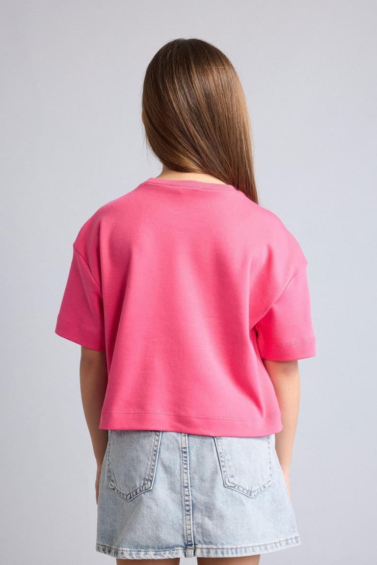100% Cotton Crew Neck Short Sleeve T-Shirt Girls