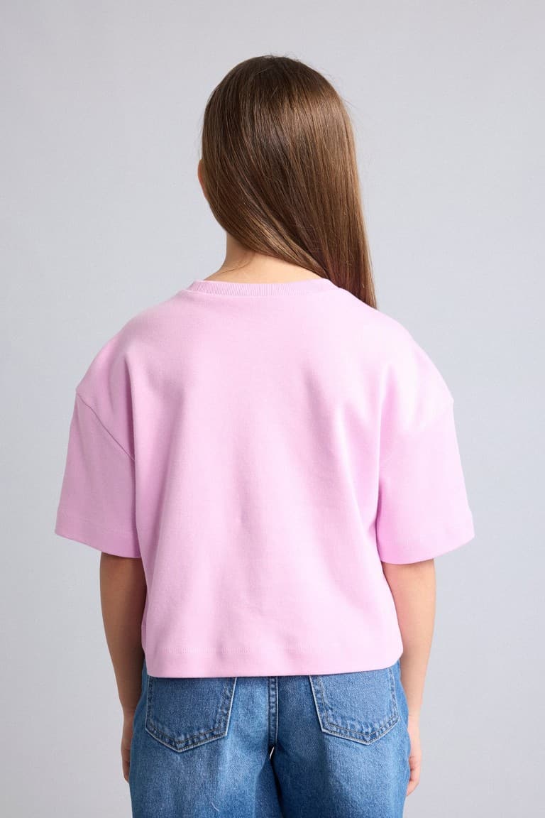 100% Cotton Crew Neck Short Sleeve T-Shirt Girls