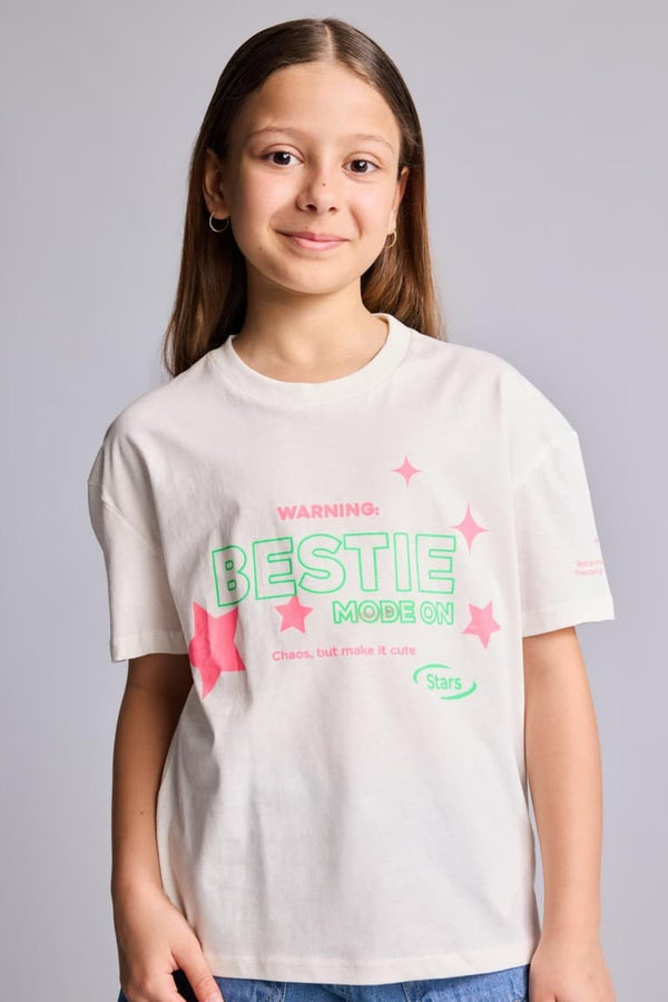 100% Cotton Crew Neck Printed Short Sleeve T-Shirt Girls
