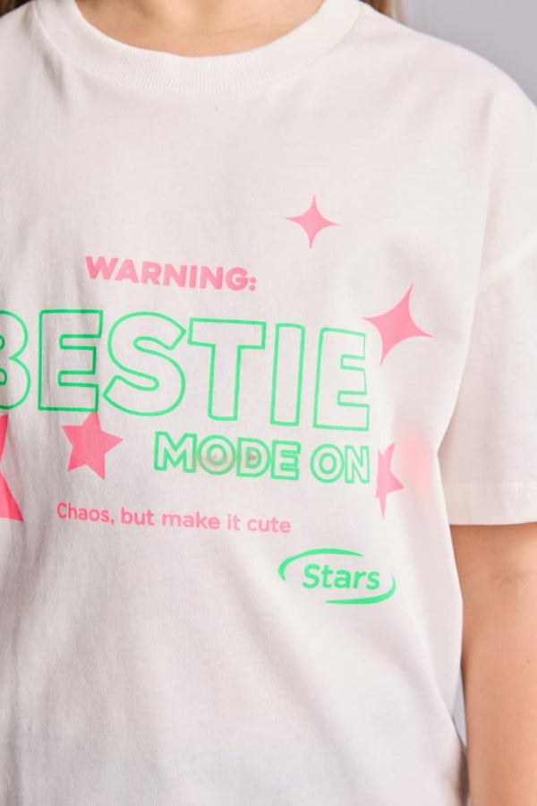 100% Cotton Crew Neck Printed Short Sleeve T-Shirt Girls