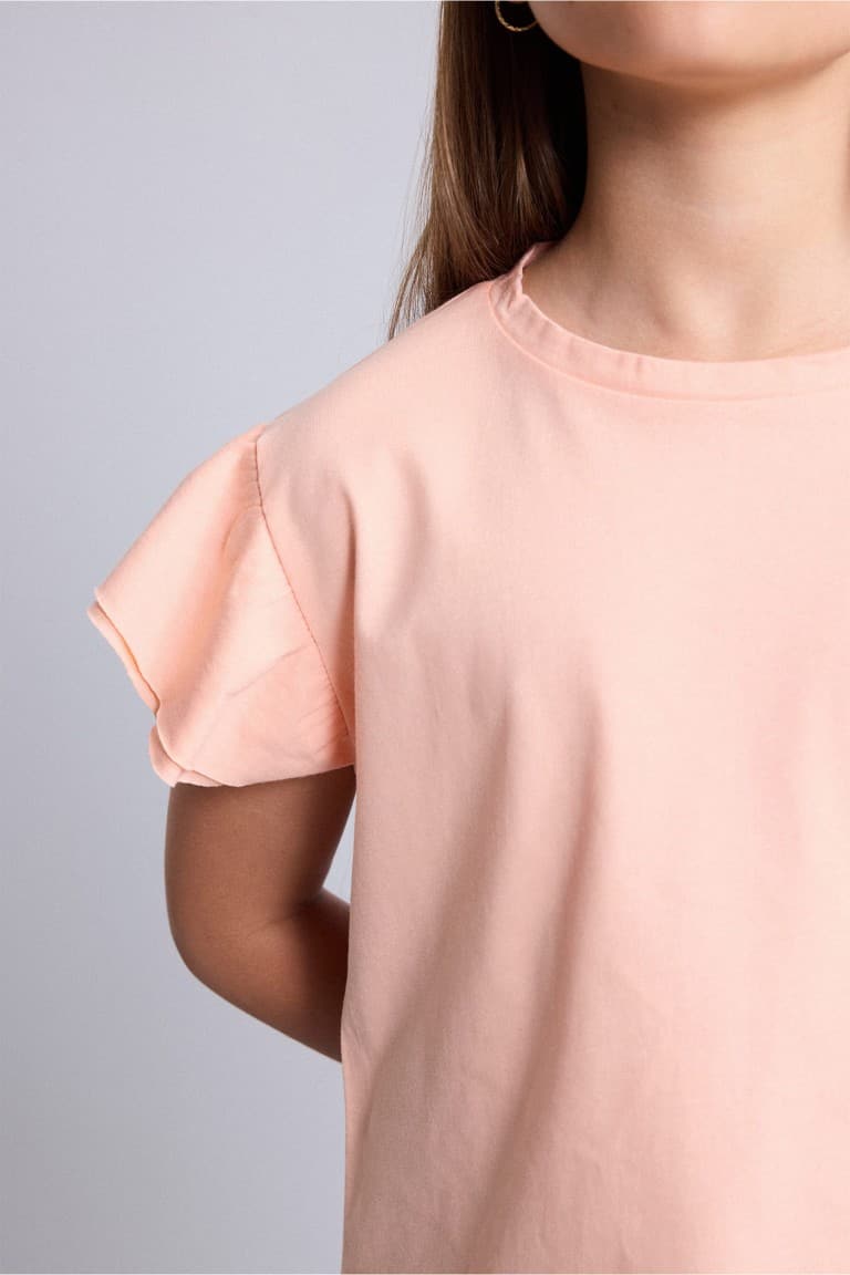 Regular Crew Neck Combed Short Sleeve T-Shirt Girl