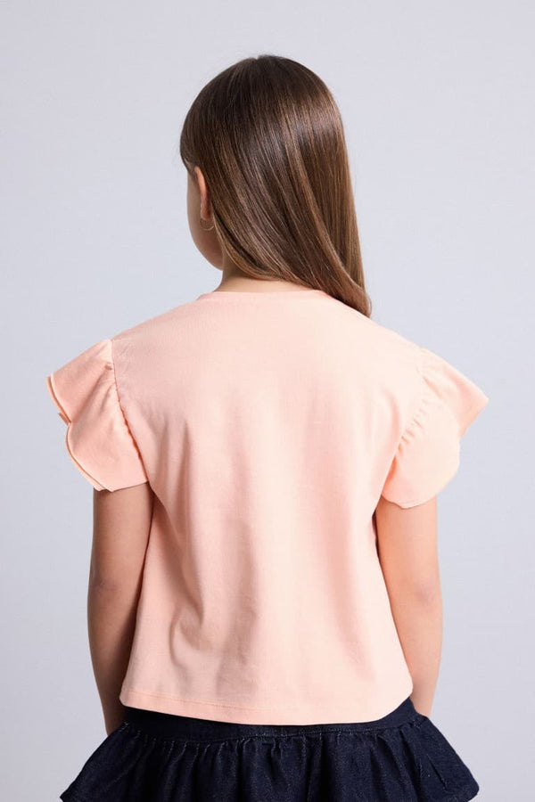 Regular Crew Neck Combed Short Sleeve T-Shirt Girl