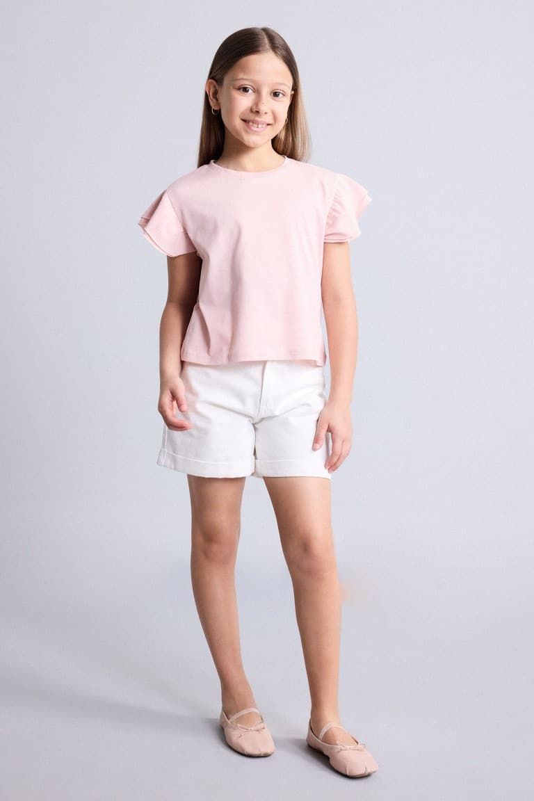Regular Crew Neck Combed Short Sleeve T-Shirt Girl Secondary image