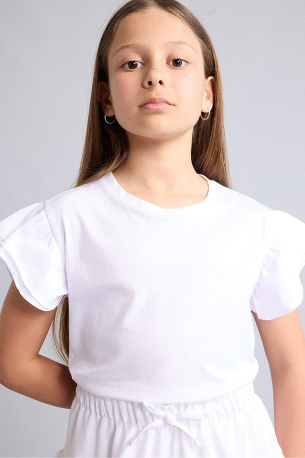 Regular Crew Neck Combed Short Sleeve T-Shirt Girl