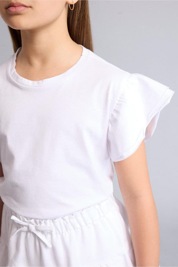 Regular Crew Neck Combed Short Sleeve T-Shirt Girl