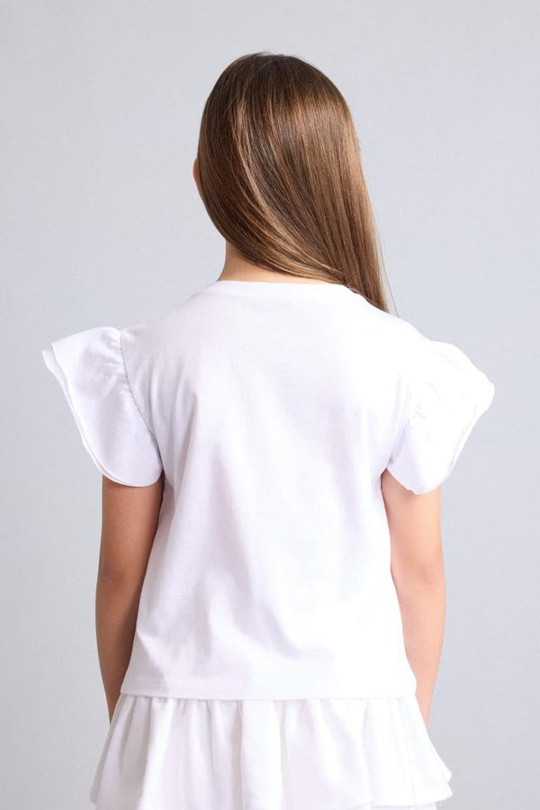 Regular Crew Neck Combed Short Sleeve T-Shirt Girl