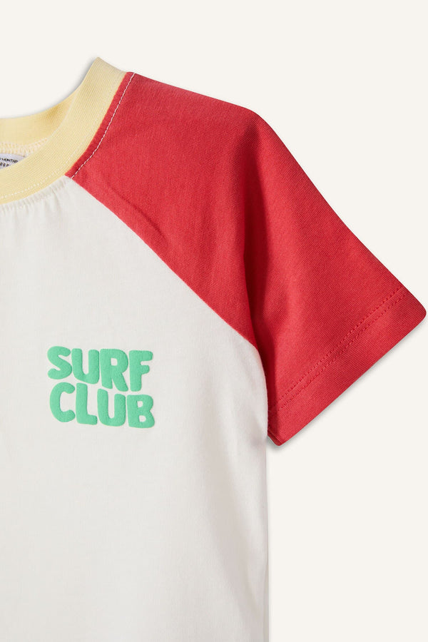 100% Cotton Overless Printed Short Sleeve Ecru T-Shirt Baby Boy