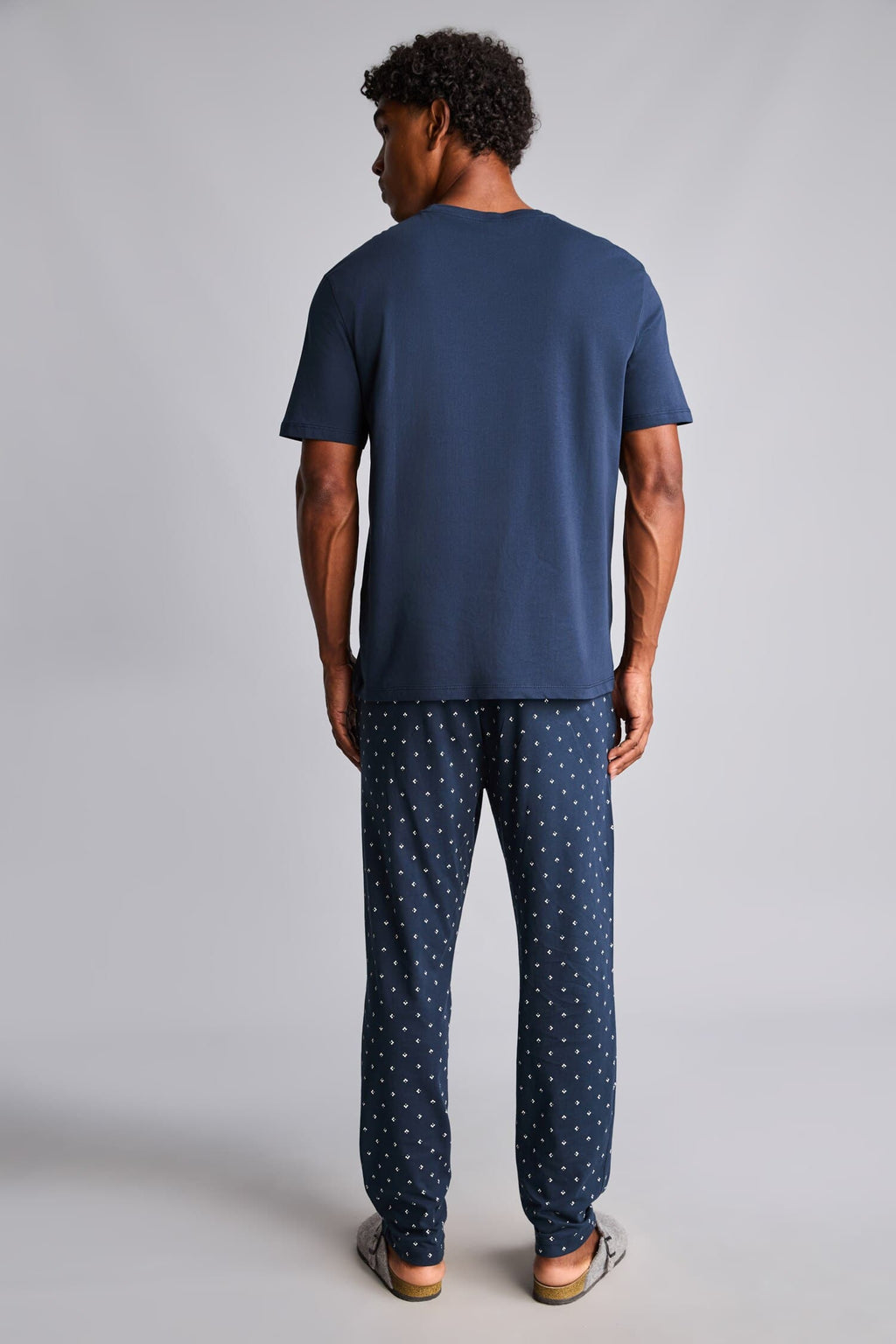 100% Cotton New Regular Fit Short Sleeve Shirt Collar 2 Pieces Pajama Set
