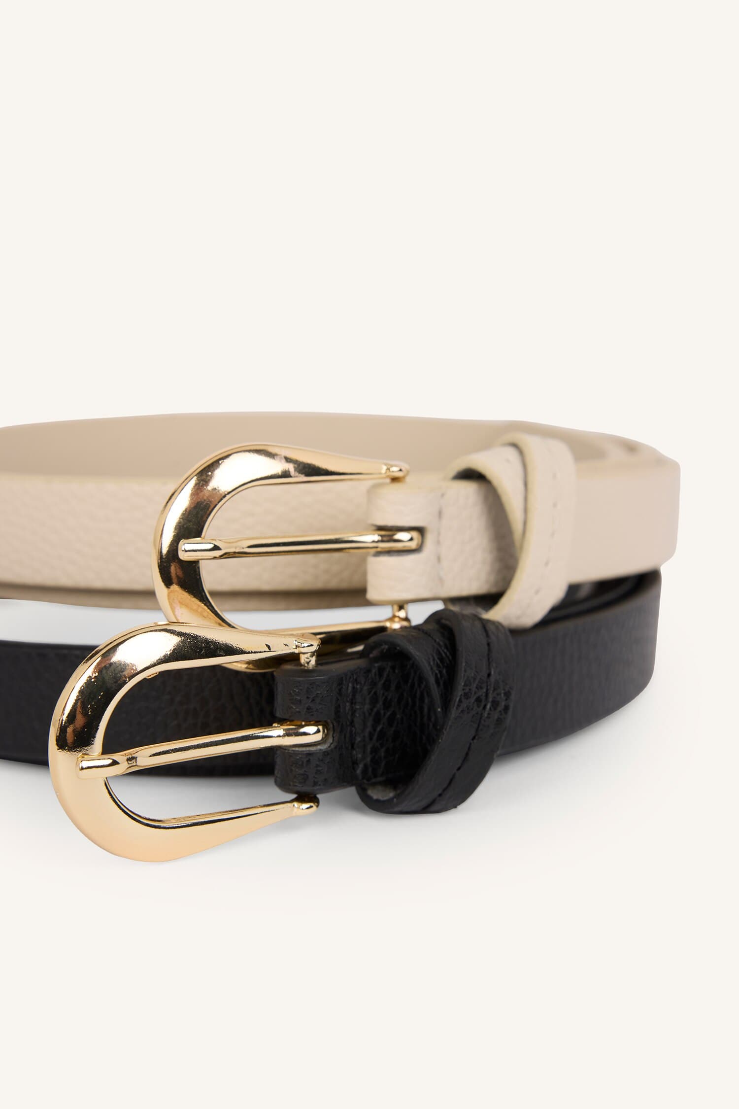 Women Oval Metal Buckle Faux Leather 2-Pack Casual Belt Secondary image