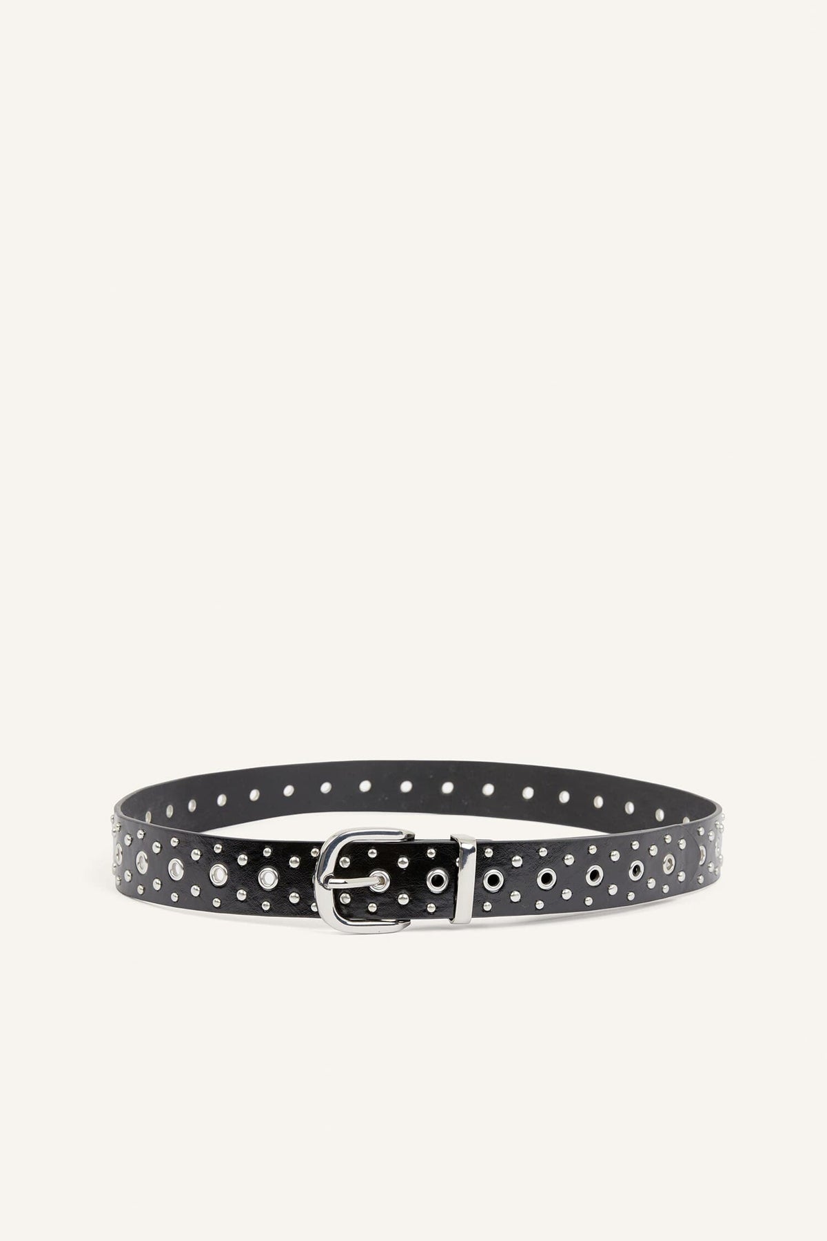 Women Rectangle Buckle Faux Leather Jean Black Belt