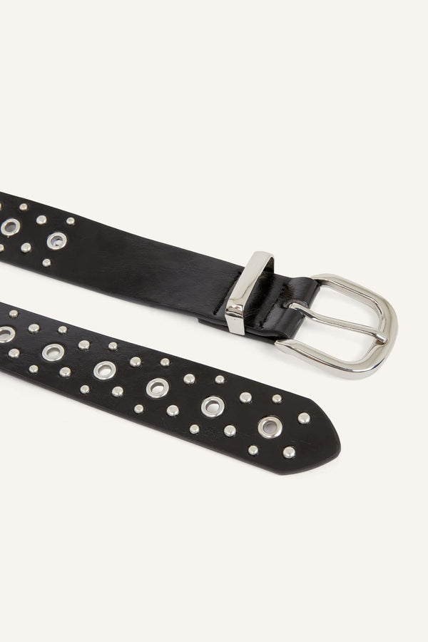 Women Rectangle Buckle Faux Leather Jean Black Belt