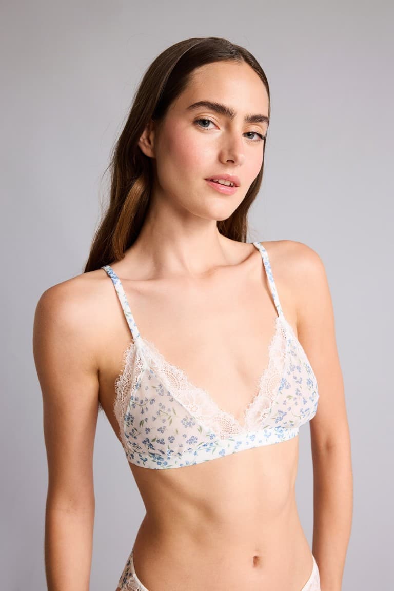 Tulle Light Blue Cupless Bra