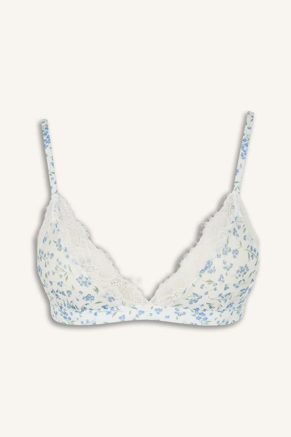 Tulle Light Blue Cupless Bra