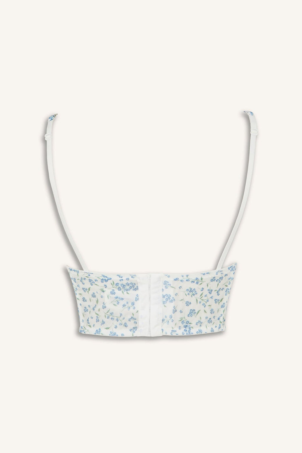 Floral Thin Strap Lace Detailed Light Blue Pajama Top