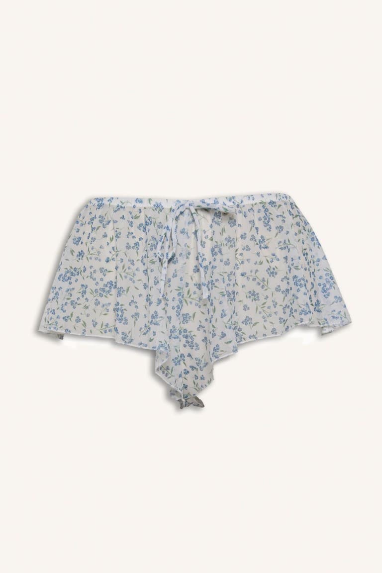 Floral Light Blue Shorts Pajama Bottoms