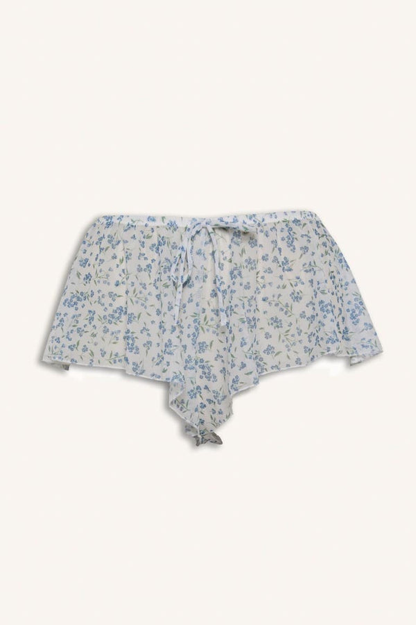 Floral Light Blue Shorts Pajama Bottoms