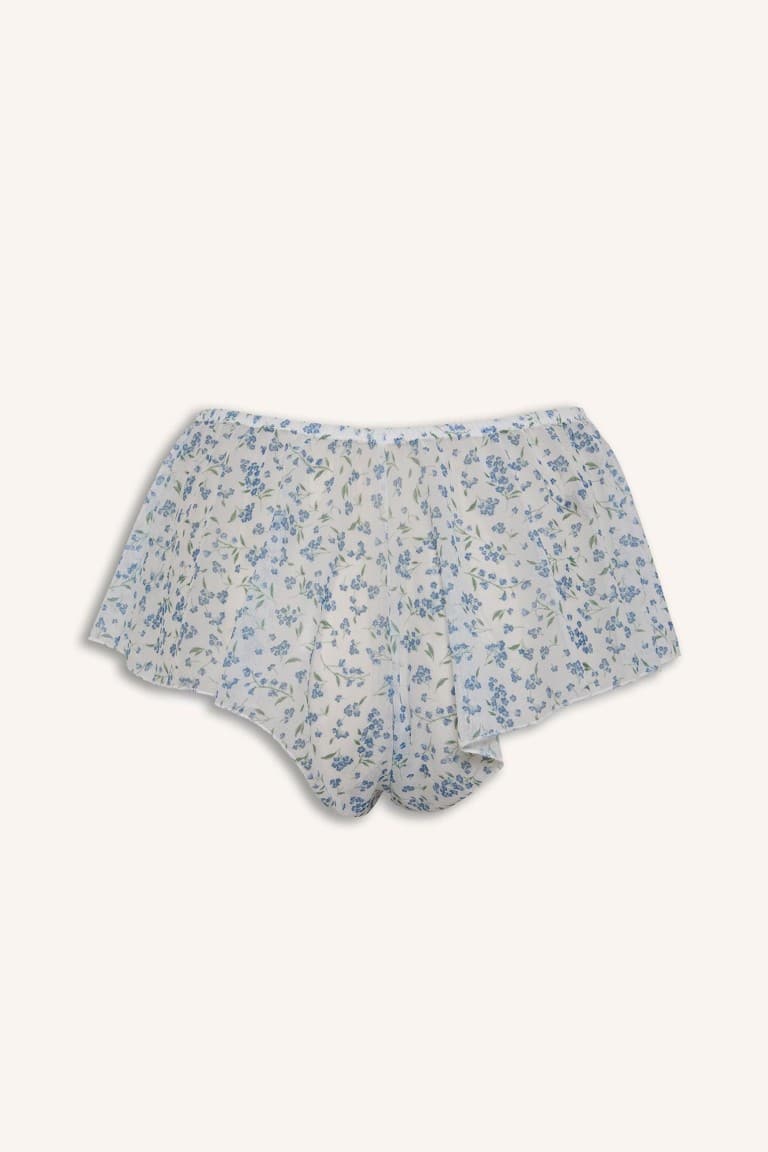 Floral Light Blue Shorts Pajama Bottoms