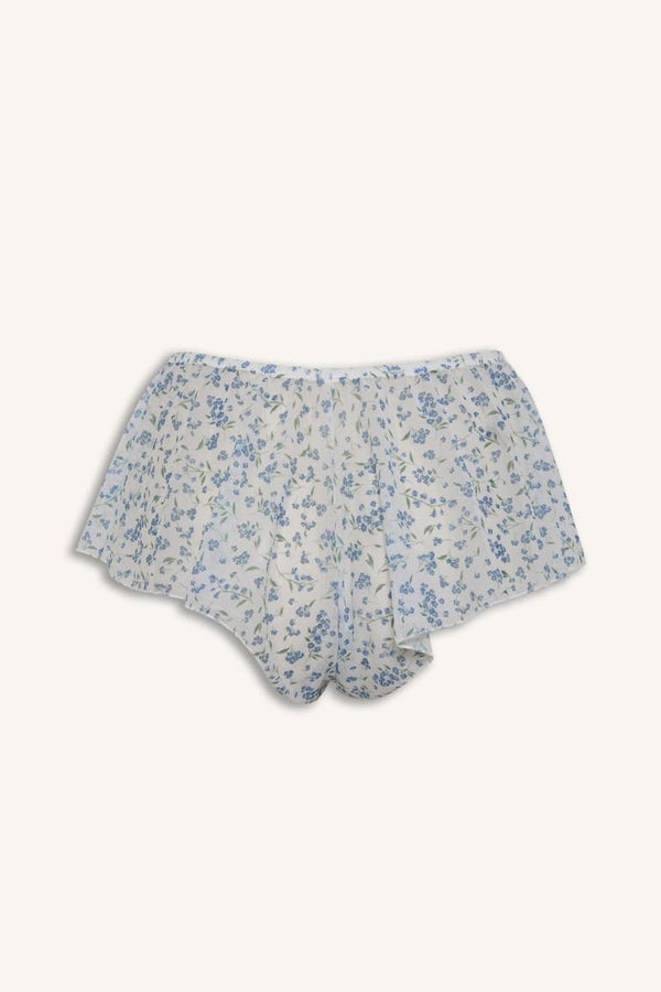 Floral Light Blue Shorts Pajama Bottoms