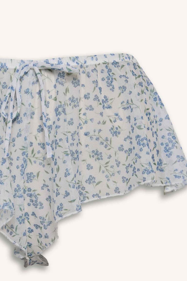 Floral Light Blue Shorts Pajama Bottoms