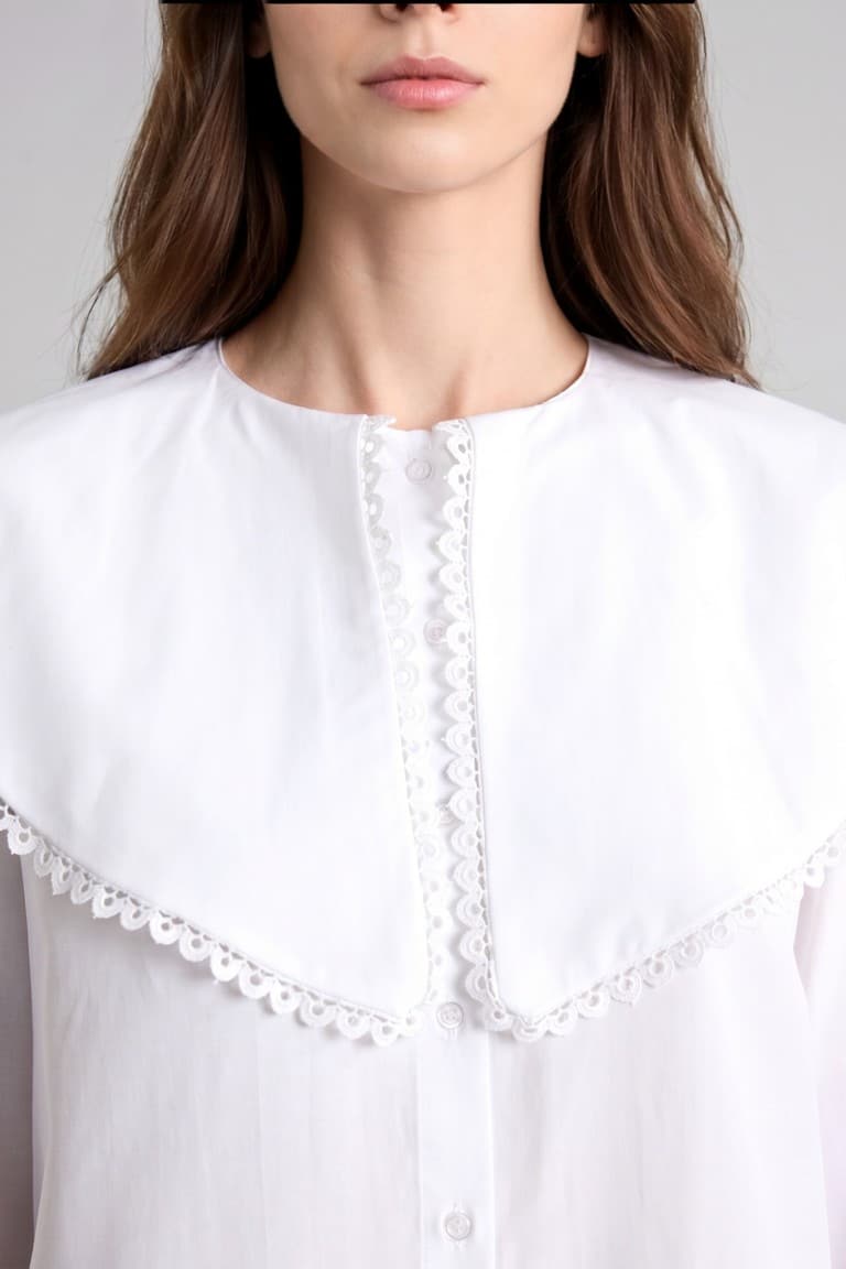 Regular Fit Poplin Long Sleeve Ecru Tunic