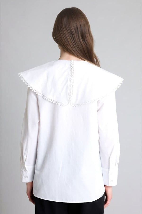 Regular Fit Poplin Long Sleeve Ecru Tunic