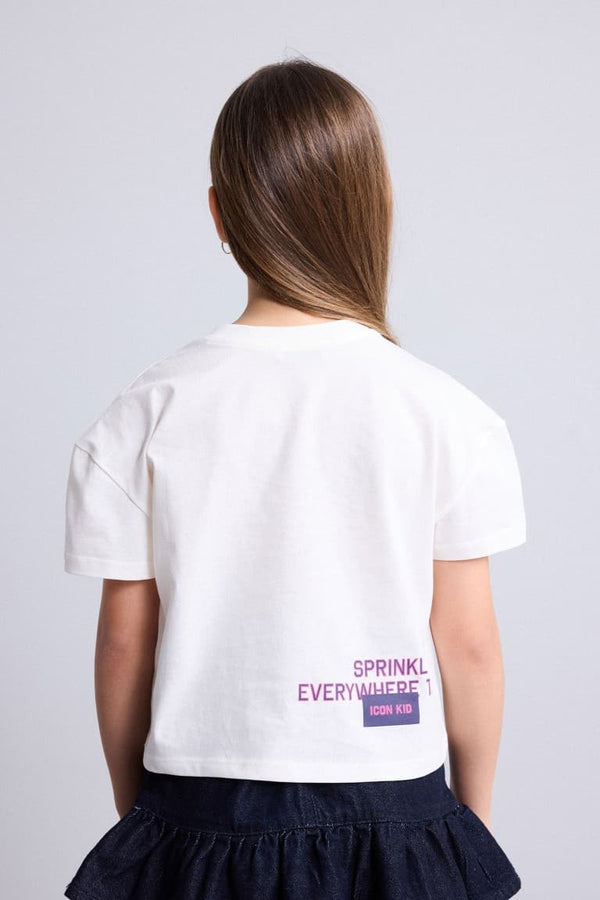 100% Cotton Crew Neck Printed Short Sleeve T-Shirt Girls