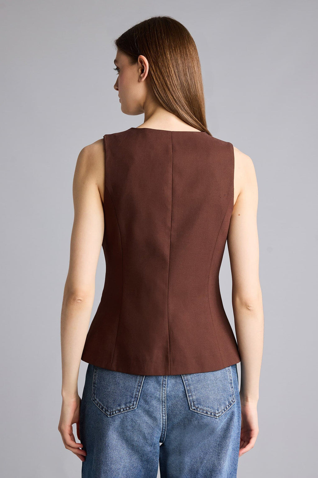 Linen Blend Buttoned Vest