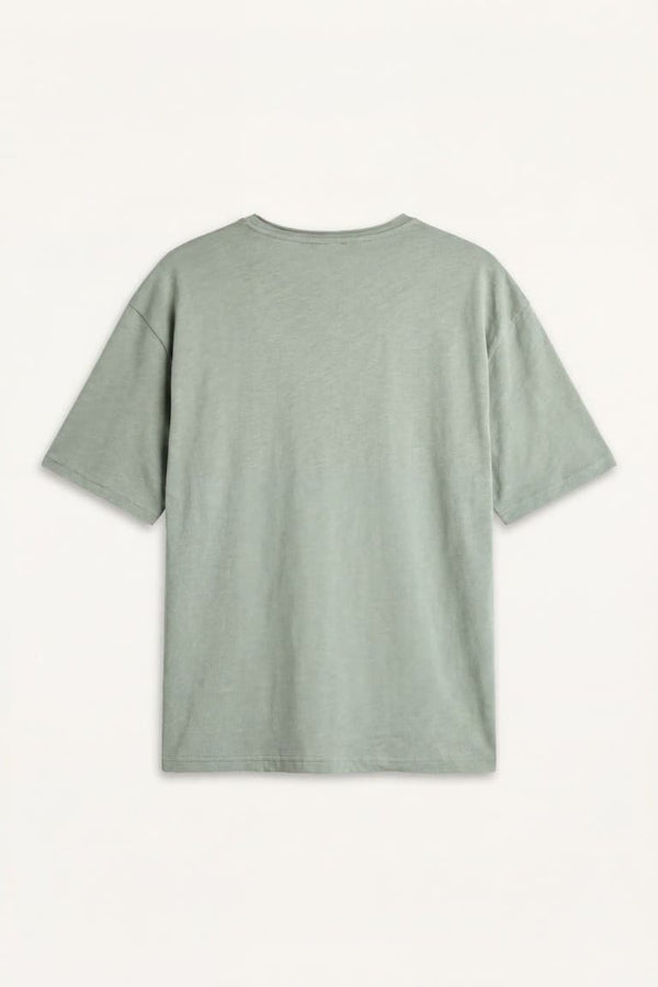 100% Cotton Boxy Fit V-Neck Pressed Washed Effect Short Sleeve T-Shirt