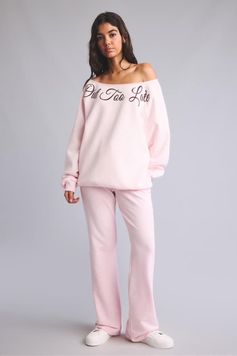 Flare Fit Light Pink Sweatpants