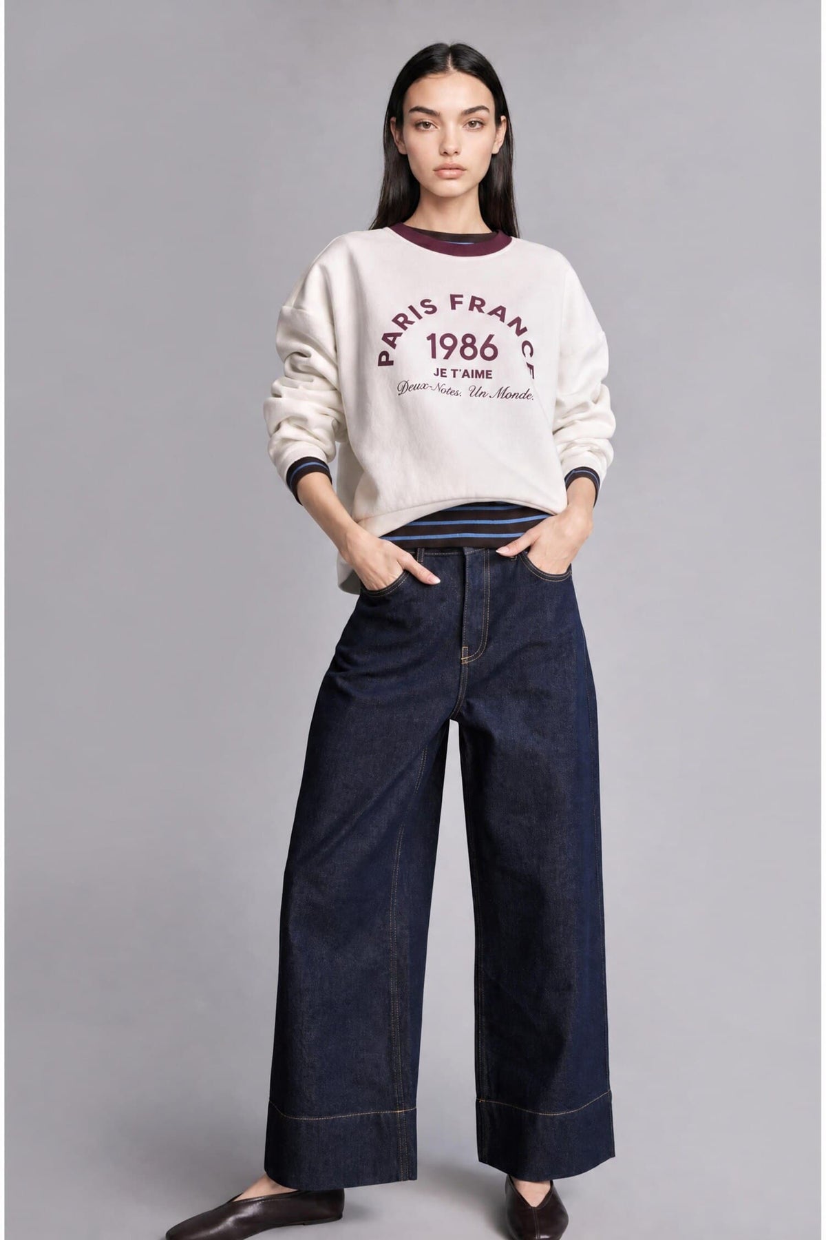 Boxy Fit Crew Neck Printed Thick Sweatshirt Fabric Sweatshirt