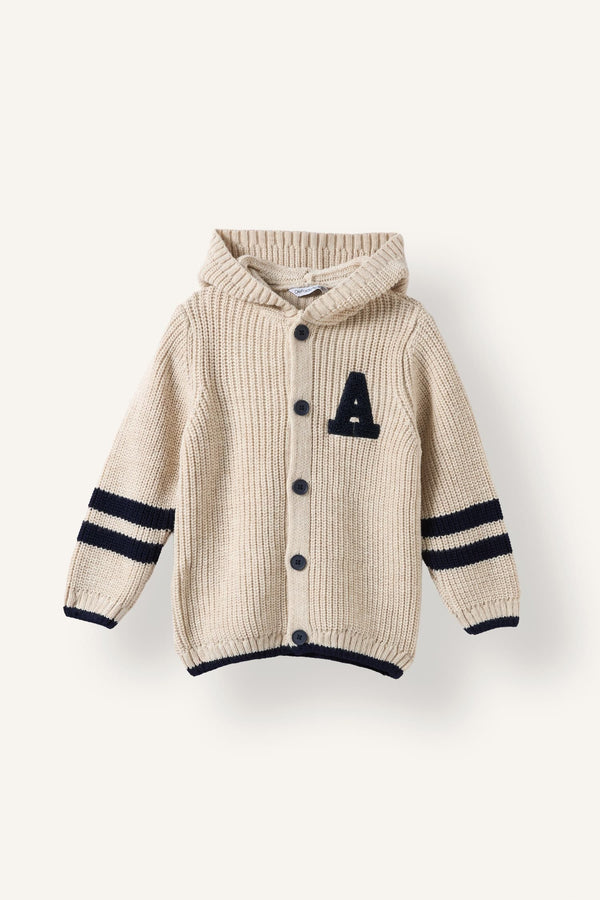 Hooded Buttoned Knitwear Cardigan Baby Boy