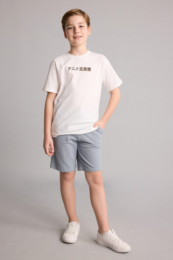 100% Cotton New Regular Fit Crew Neck Back Printed Short Sleeve T-Shirt Boys