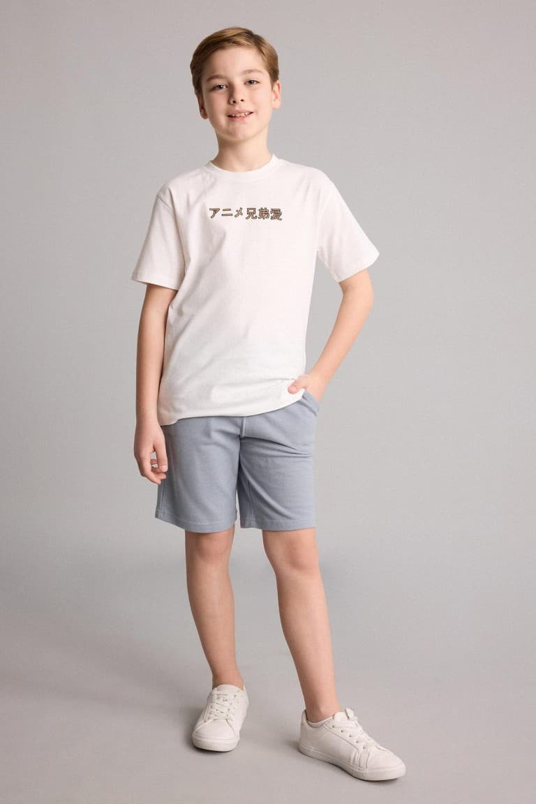 100% Cotton New Regular Fit Crew Neck Back Printed Short Sleeve T-Shirt Boys