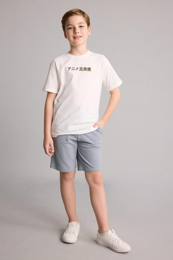100% Cotton New Regular Fit Crew Neck Back Printed Short Sleeve T-Shirt Boys