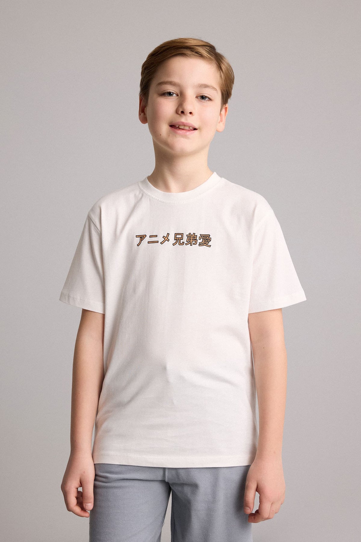 100% Cotton New Regular Fit Crew Neck Back Printed Short Sleeve T-Shirt Boys