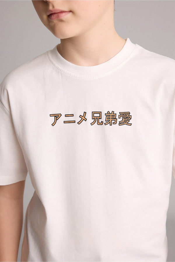 100% Cotton New Regular Fit Crew Neck Back Printed Short Sleeve T-Shirt Boys
